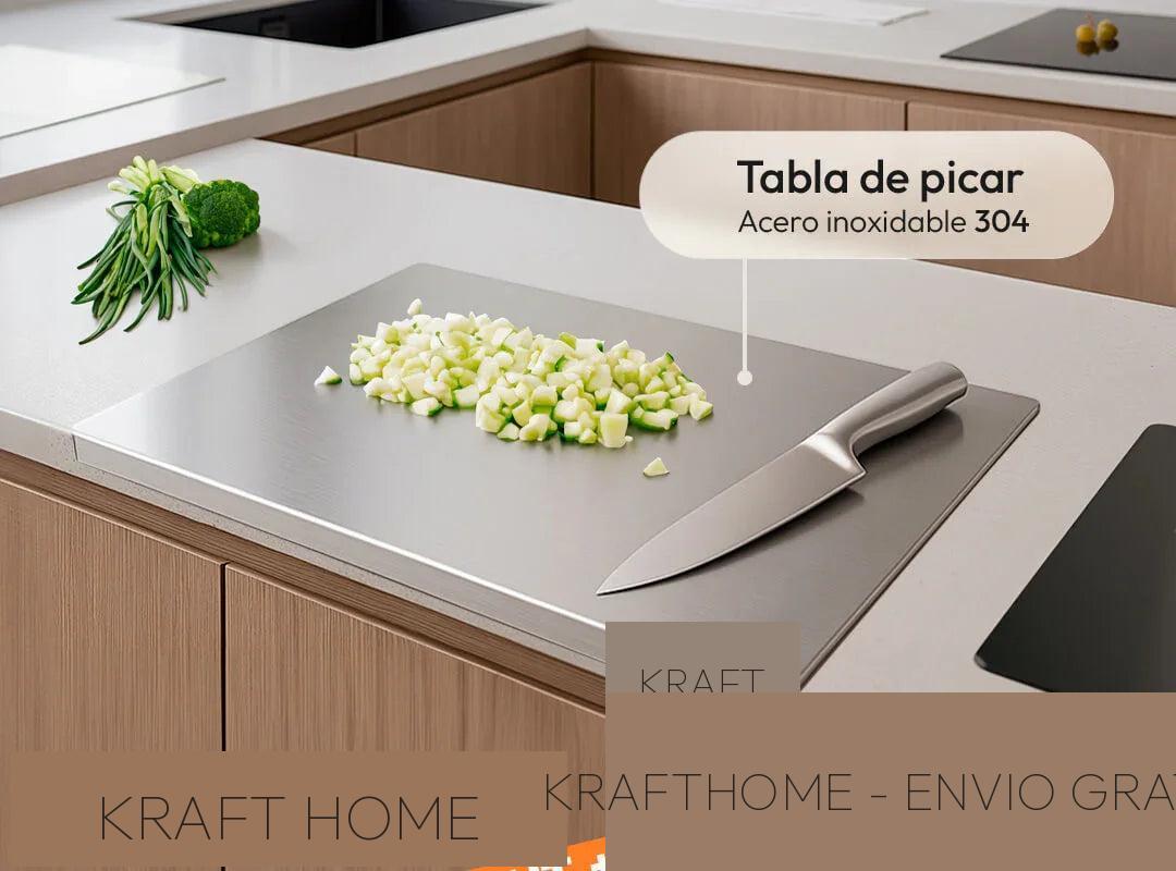 Tabla de Cortar de Acero Inoxidable 304 Kraft Home